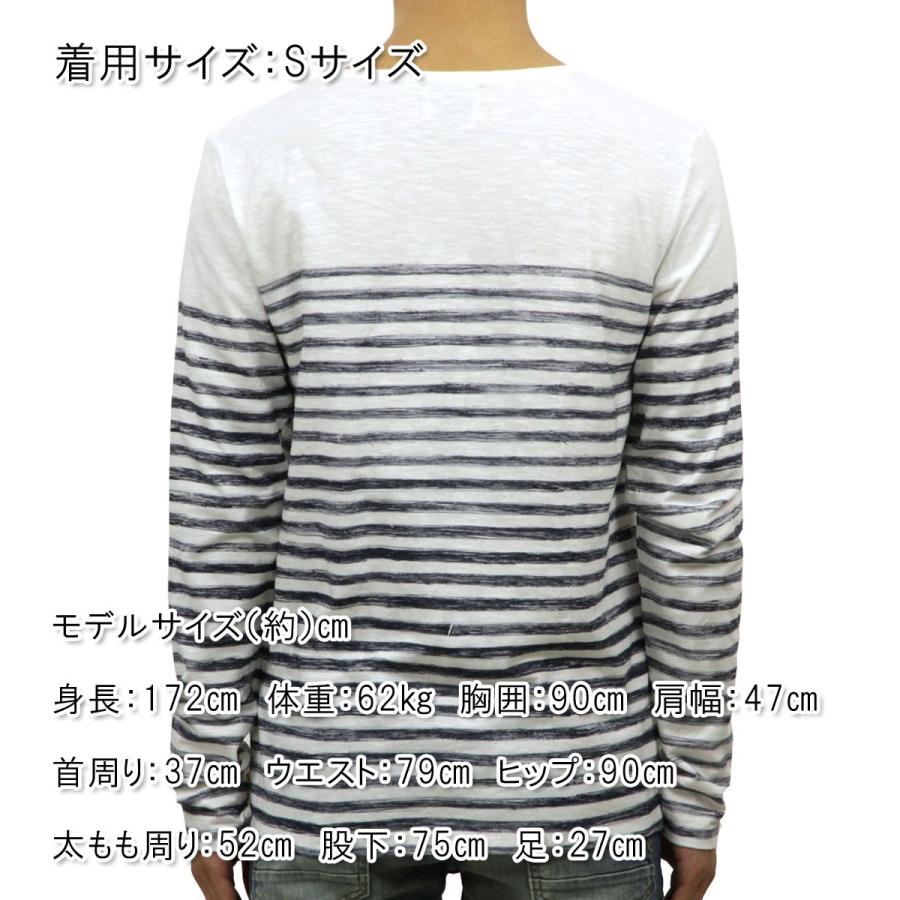 ヌーディージーンズ ロンT メンズ 正規販売店 Nudie Jeans 長袖Tシャツ L/S T-shirt 131346 4027 W21 Offwhite/Blue D15S25｜mixon｜03