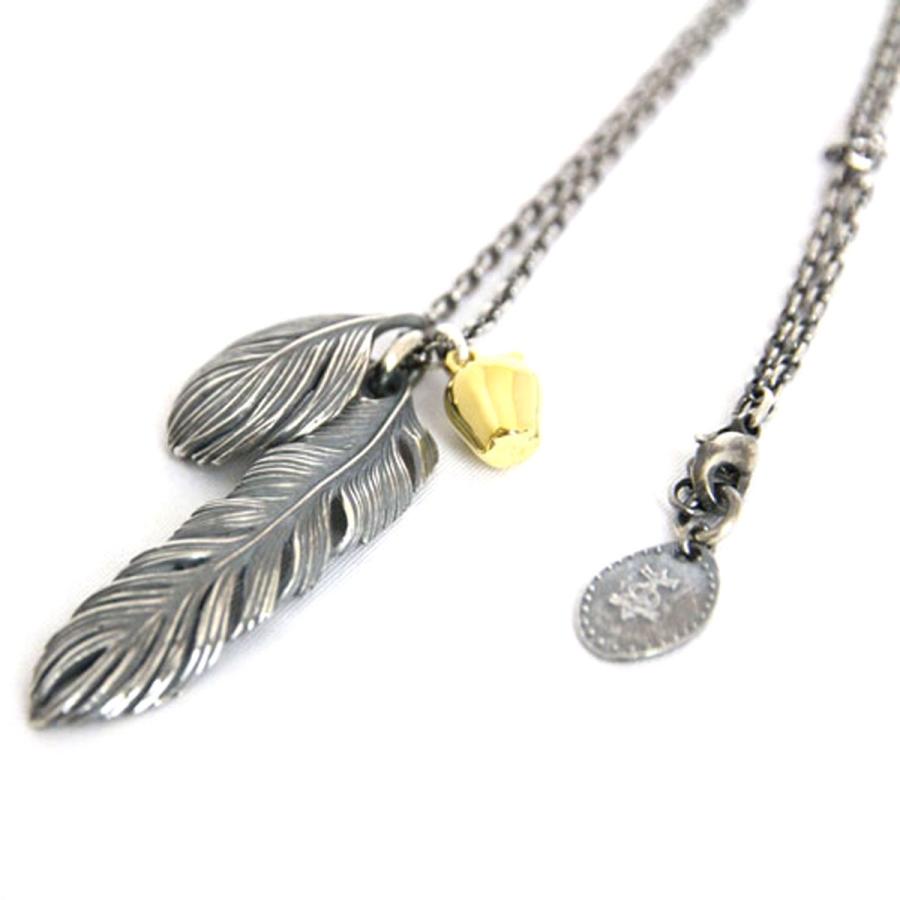 【ボーナスストア 誰でも+5% 6/7 0:00〜6/8 23:59】 ハリム HARIM 正規販売店 ネックレス LEEF FEATHER WITH GOLDEN APPLE 父の日 プレゼント ラッピングの画像