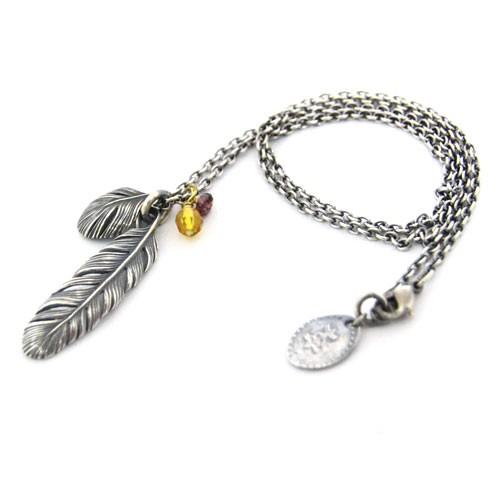 【ボーナスストア 誰でも+5% 6/7 0:00〜6/8 23:59】 ハリム HARIM 正規販売店 ネックレス RESTYLING LEEF FEATHER & JEMS  父の日 プレゼント ラッピングの画像