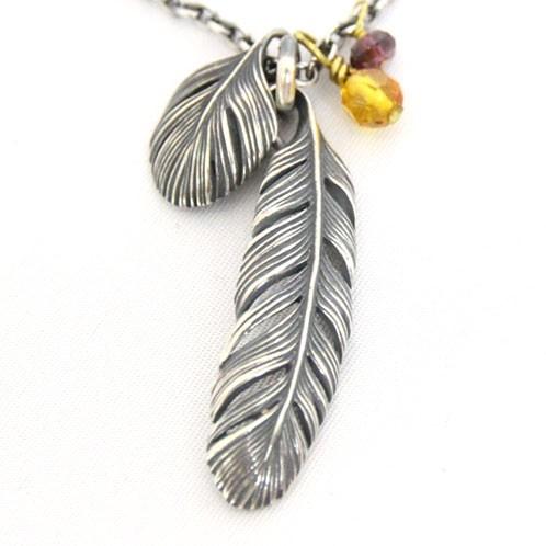 【ボーナスストア 誰でも+5% 6/7 0:00〜6/8 23:59】 ハリム HARIM 正規販売店 ネックレス RESTYLING LEEF FEATHER & JEMS  父の日 プレゼント ラッピングの画像