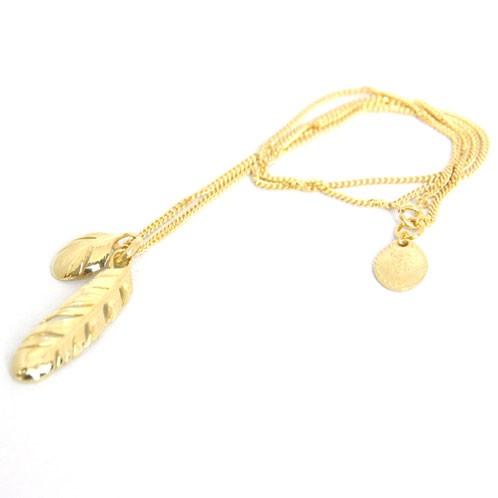 【ボーナスストア 誰でも+5% 6/7 0:00〜6/8 23:59】 ハリム HARIM 正規販売店 ネックレス NEW LEEF FEATHER VERY SHINE K1 父の日 プレゼント ラッピングの画像