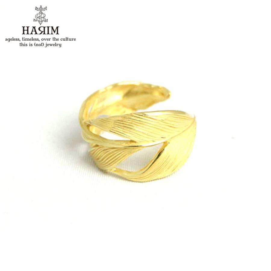 【ボーナスストア 誰でも+5% 1/13 0:00〜1/13 23:59】 ハリム HARIM 正規販売店 指輪 リング OWL FEATHER RING K18COATING HRR015G | HARIM