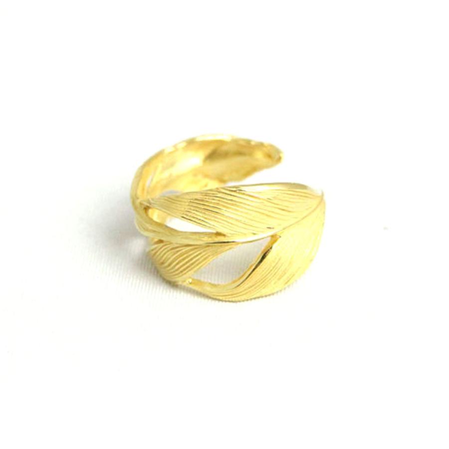 【ボーナスストア 誰でも+5% 1/13 0:00〜1/13 23:59】 ハリム HARIM 正規販売店 指輪 リング OWL FEATHER RING K18COATING HRR015G | HARIM | 01