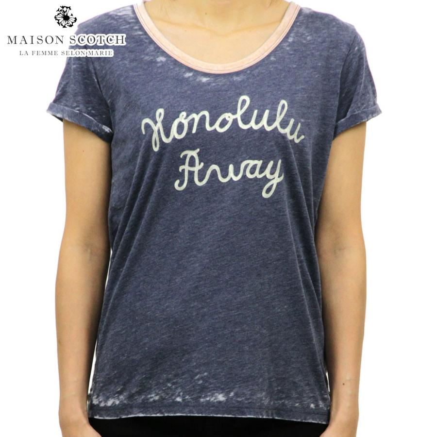 メゾンスコッチ MAISON SCOTCH 正規販売店 レディース 半袖Tシャツ Burnout tee with var｜mixon