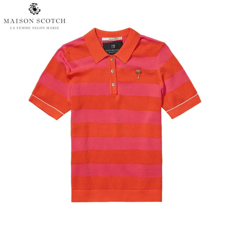 メゾンスコッチ MAISON SCOTCH 正規販売店 レディース 半袖ポロシャツ Knitted polo 131316 02 D15S25 クリスマス プレゼント ラッピング メゾンスコッチ MAISON SCOTCH 正規販売店 レディース 半袖ポロシャツ