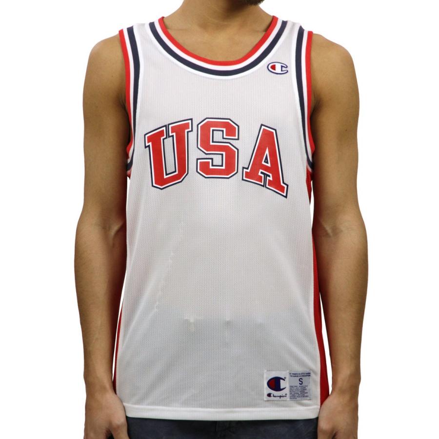 チャンピオン タンクトップ メンズ 正規品 CHAMPION TANK TOP T8831P City Mesh Jersey 0G6-WHITE/TEAMREDSCARLET | Champion | 01