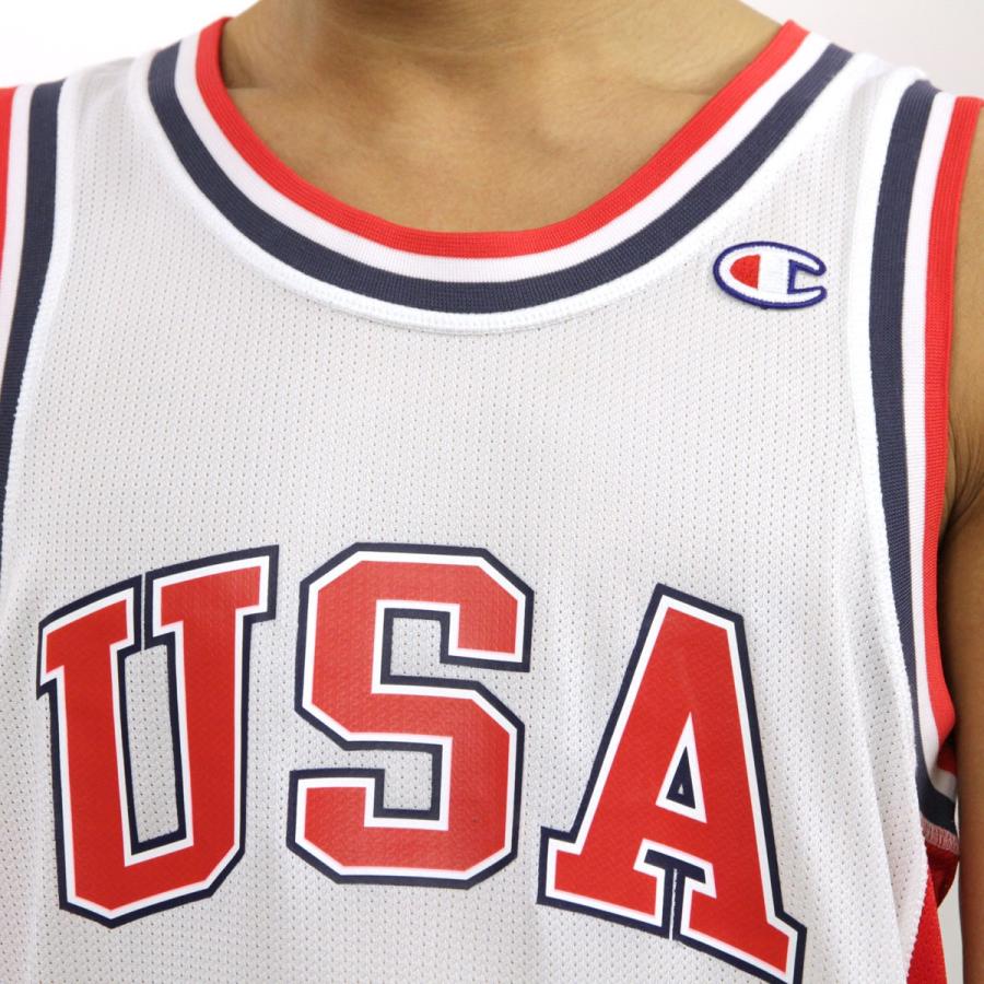 チャンピオン タンクトップ メンズ 正規品 CHAMPION TANK TOP T8831P City Mesh Jersey 0G6-WHITE/TEAMREDSCARLET | Champion | 04
