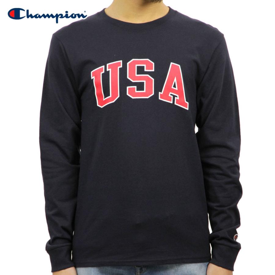 【ストアポイント10倍 5/9 0:00〜5/11 23:59】 チャンピオン ロンT メンズ 正規品 CHAMPION 長袖Tシャツ L/S TEE T2229P Cotton Long Sleeve Tee 031-NAVY | Champion