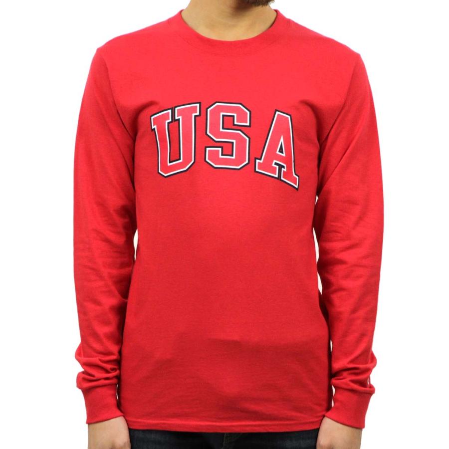チャンピオン ロンT メンズ 正規品 CHAMPION 長袖Tシャツ L/S TEE T2229P Cotton Long Sleeve Tee W3J-RED #549593 USA Arch LS D00S15 | Champion | 01