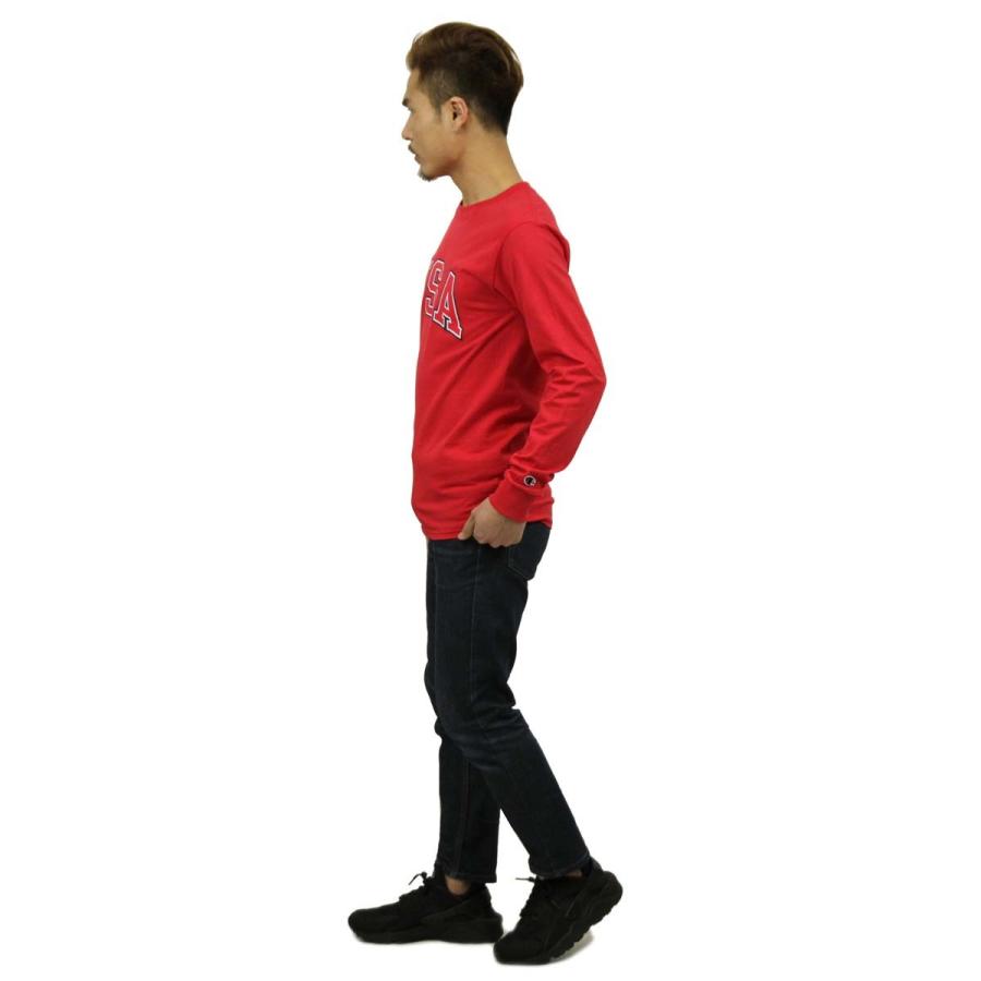 チャンピオン ロンT メンズ 正規品 CHAMPION 長袖Tシャツ L/S TEE T2229P Cotton Long Sleeve Tee W3J-RED #549593 USA Arch LS D00S15 | Champion | 09