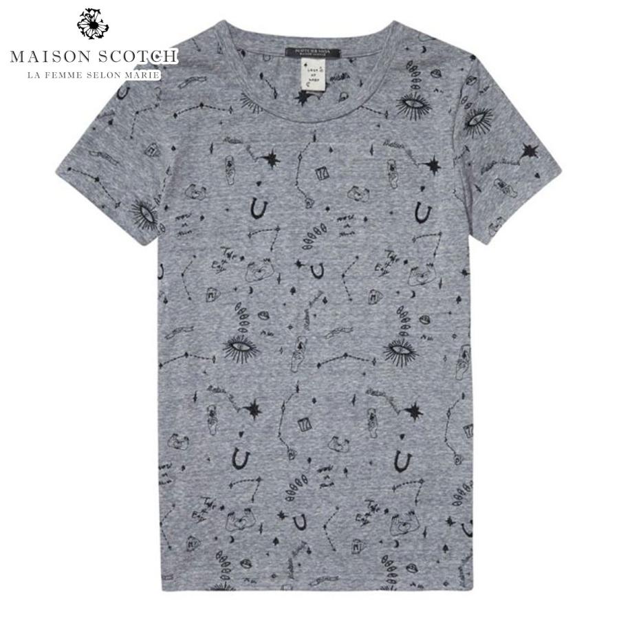 メゾンスコッチ MAISON SCOTCH 正規販売店 レディース 半袖Tシャツ ARTWORKS SHORT SLEEVE TEE 139093 0A GREY ME｜mixon