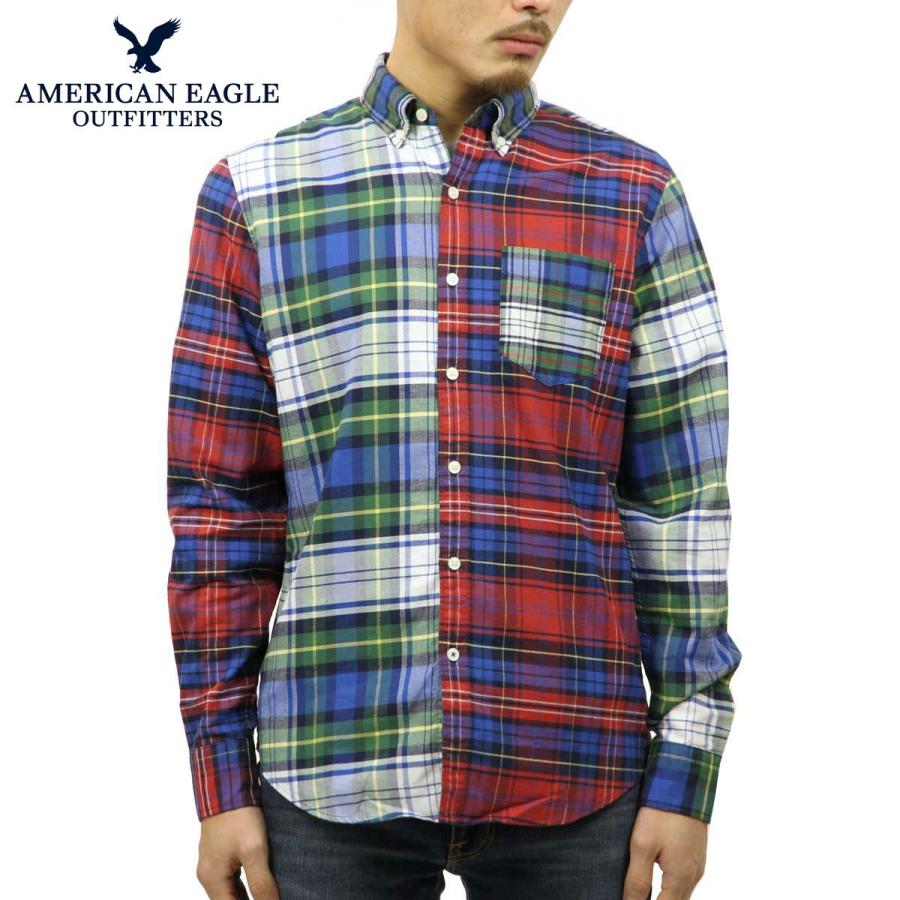 【ボーナスストア 誰でも+5% 4/15 0:00〜4/15 23:59】 アメリカンイーグル シャツ メンズ 正規品 AMERICAN EAGLE 長袖シャツ ボタンダウンシャツ AEO PATCH | American Eagle