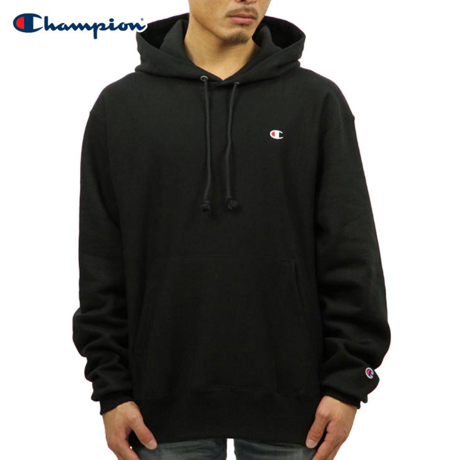 チャンピオン CHAMPION 正規品 メンズ リバースウィーブ プルオーバーパーカー REVERSE WEAVE HEAVYWEIGHT 12oz PULLOVER HOODIE GF68 BLACK | Champion