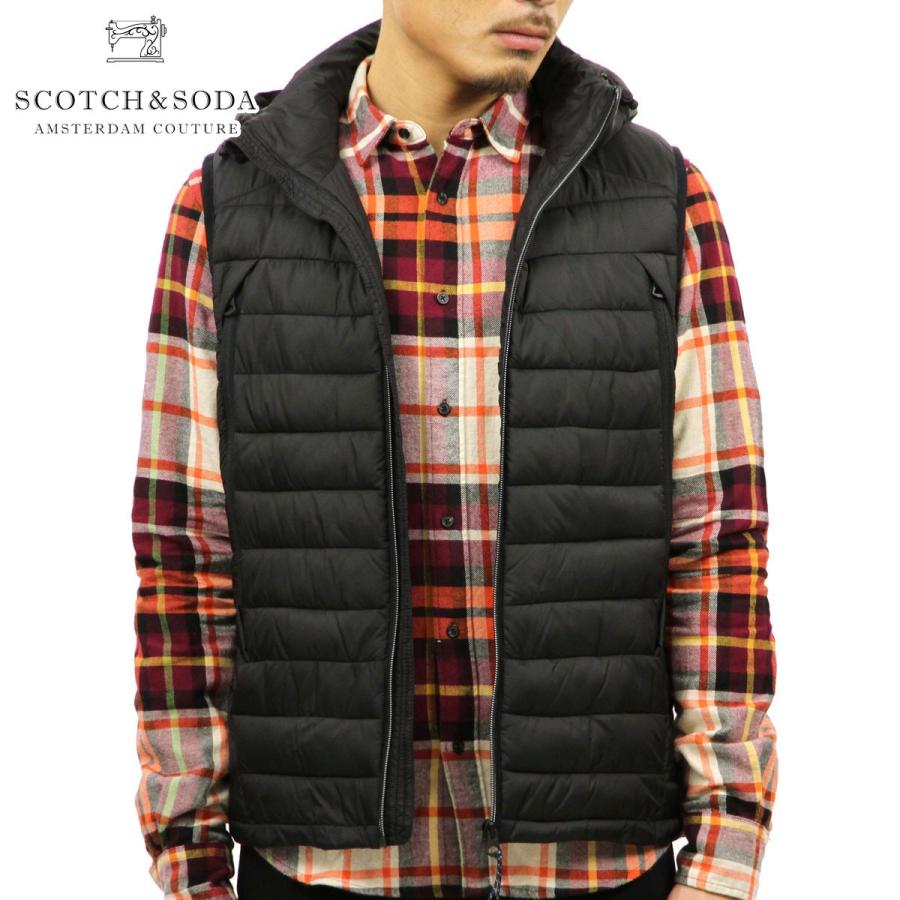 スコッチアンドソーダ メンズ SCOTCH＆SODA 正規販売店 ベスト REMOVABLE HOOD QUILTED BODYWARMER DOWN VEST 139361 0008 42600 BLACK｜mixon