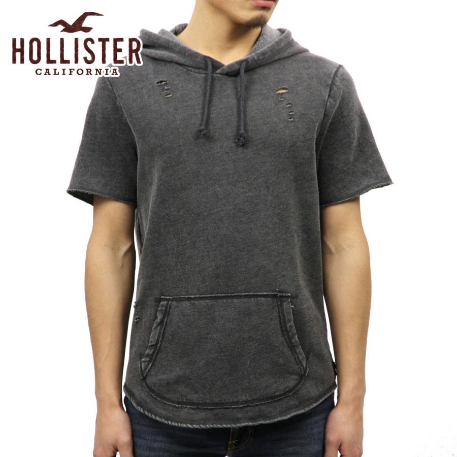 ホリスター パーカー メンズ Hollister 正規品 半袖フリースプルオーバーshort Sleeve Ripped Hoodie 322 221 0679 900 インポートセレクトショップ Mixon 通販 Yahoo ショッピング