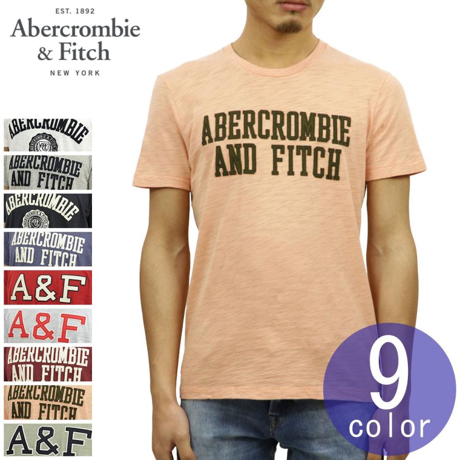 Abercrombie&Fitch（アバクロンビー&フィッチ） アバクロ Tシャツ 正規品 半袖Tシャツ クルーネック ロゴワッペン LOGO