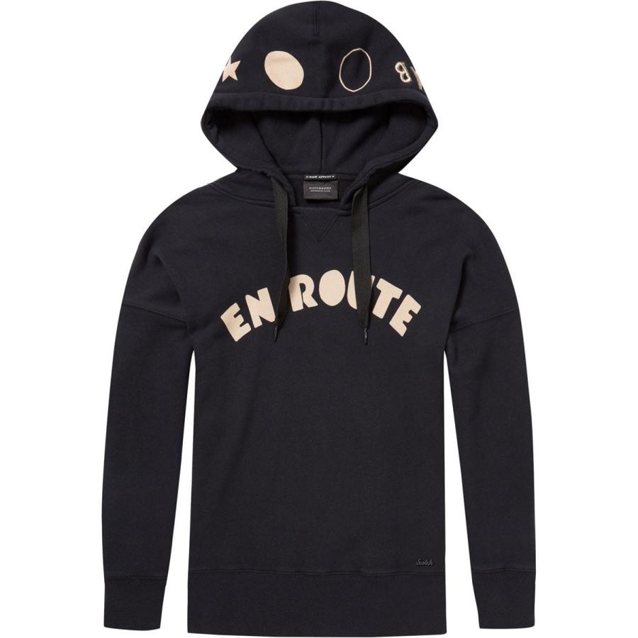 メゾンスコッチ MAISON SCOTCH 正規販売店 レディース プルオーバーパーカー OVERSIZED HOODY WITH VARIOUS ARTWORKS 144580 08 63801 BLACK D | MAISON SCOTCH | 04