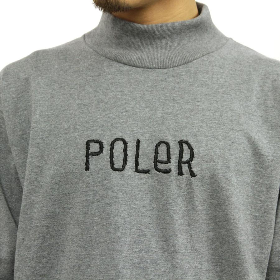 ポーラー ロンT メンズ 正規販売店 POLER 長袖Tシャツ モックネック ハイネックTシャツ 90'S FURRYFONT EMB MOCK NECK 2ND COLLECTION 18AW-POLER-007(B)｜mixon｜05