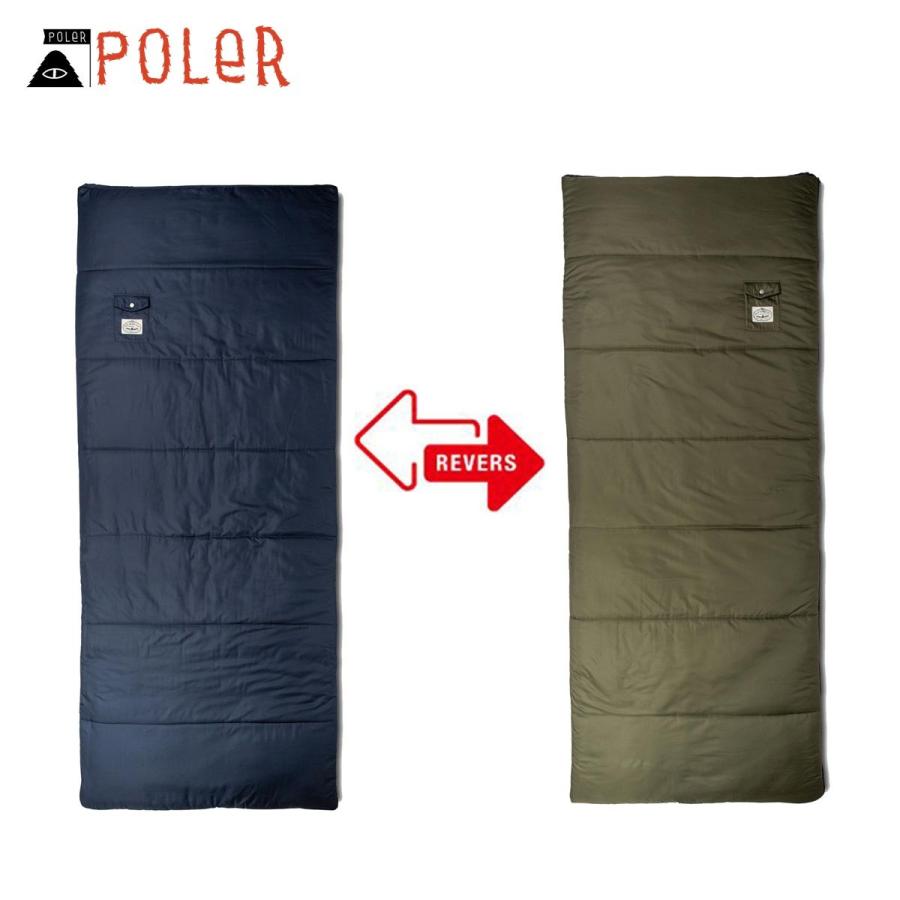 20%OFFセール 【販売期間 4/22 0:00〜4/23 23:59】 ポーラー POLER 正規販売店 リバーシブル 封筒型寝袋 THE REVERSIBLE SLEEPING SACK 43540001-NVY NAVY