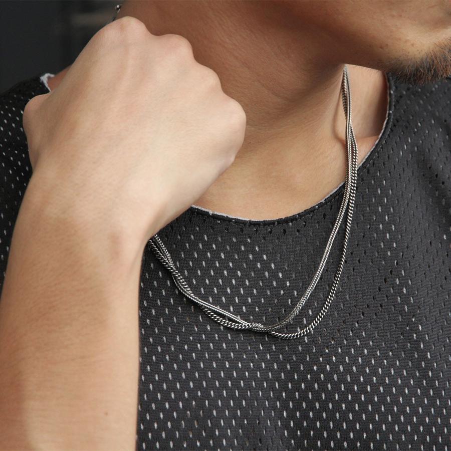 ハリム HARIM ネックレスチェーン ブレスレット HARIM DOUBLE HERRINGBONE CHAINS NECKLACE/BRACELET HRC012 SILVER 925 OXIDIZED BLACK | HARIM | 07