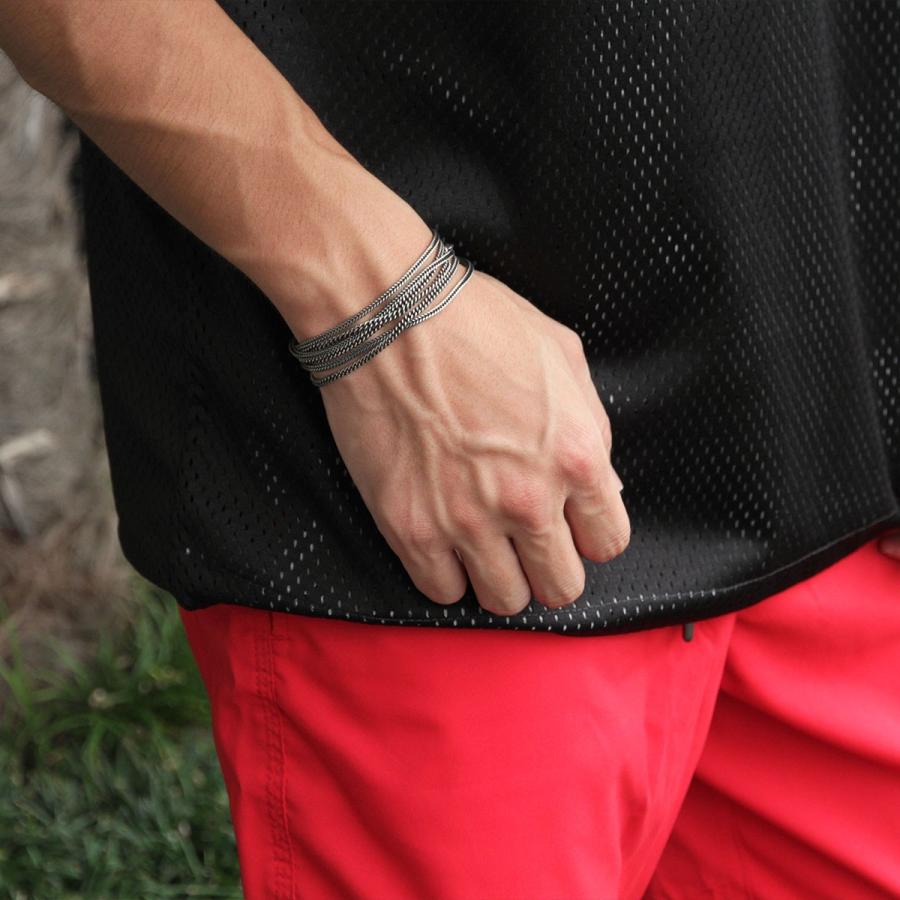 ハリム HARIM ネックレスチェーン ブレスレット HARIM DOUBLE HERRINGBONE CHAINS NECKLACE/BRACELET HRC012 SILVER 925 OXIDIZED BLACK | HARIM | 08