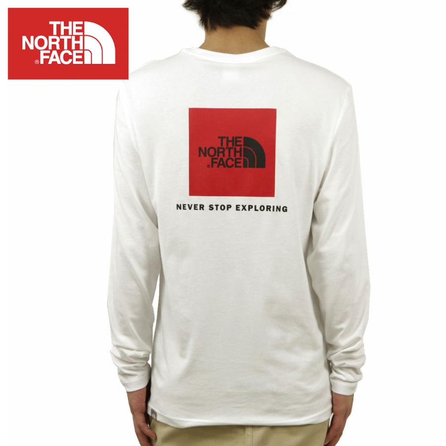 ノースフェイス ロンT メンズ 正規品 THE NORTH FACE 長袖Tシャツ バックプリント ロゴTシャツ 海外限定 LONG SLEEVE RED BOX TEE NF0A493L TNF WHITE / RED クリスマス プレゼント ラッピング THE NORTH FACE（ザ ノースフェイス） ノースフェイス ロンT メンズ
