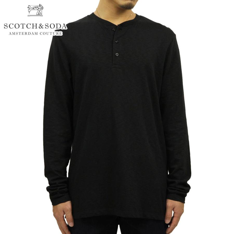 スコッチアンドソーダ Tシャツ ロンT メンズ 正規販売店 SCOTCH＆SODA 長袖Tシャツ ヘンリーネックTシャツ GRANDDAD HENRY TEE BLACK 152253 83402 08｜mixon