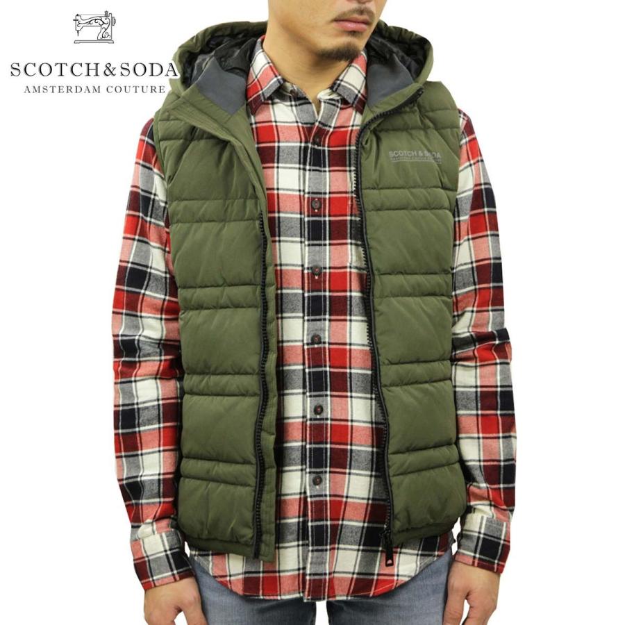 スコッチアンドソーダ ベスト メンズ 正規販売店 SCOTCH＆SODA アウター CLASSIC HOODED QUILTED BODYWARMER VEST ARMY 152113 82606 47｜mixon