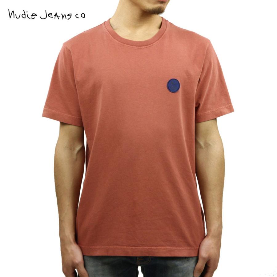 ヌーディージーンズ Tシャツ メンズ 正規販売店 Nudie Jeans 半袖Tシャツ クルーネックTシャツ UNO NJCO CIRCLE CREW TEE DUSTY RED R32 131680 | Nudie Jeans