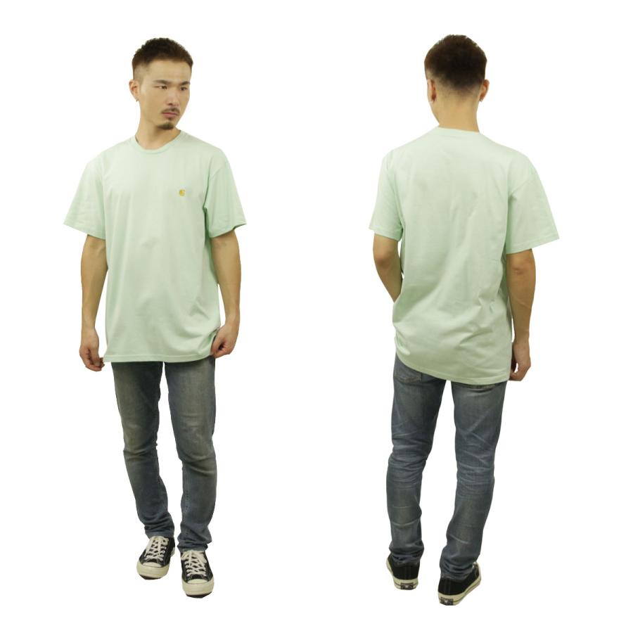 カーハート Tシャツ メンズ 正規品 CARHARTT WIP 半袖Tシャツ ワンポイント クルーネック SHORT SLEEVE CHASE T-SHIRT PALE SPEARMINT/GOLD I026391 0SFXX｜mixon｜11