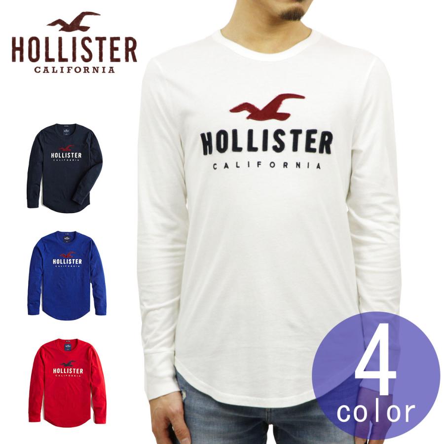 10%OFFクーポンセール 【利用期間 5/15 0:00〜5/15 23:59】 ホリスター Tシャツ HOLLISTER 正規品 メンズ クルーネック ロゴ ロンT 長袖Tシャツ カーブヘム｜mixon