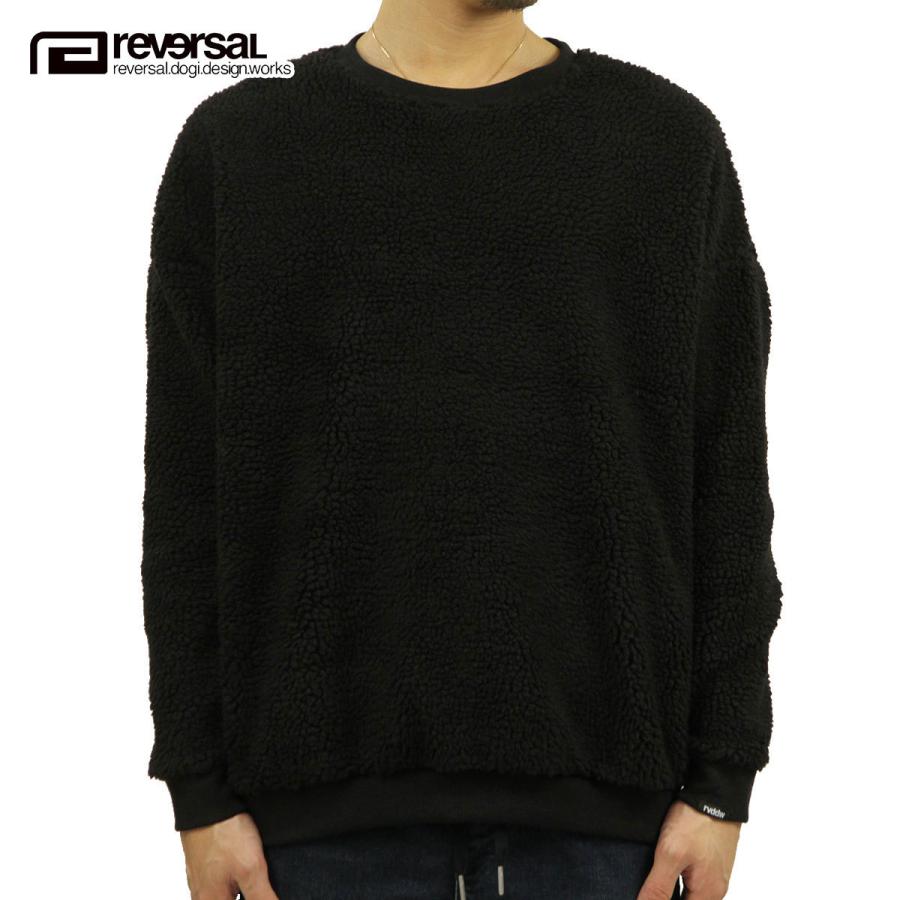 リバーサル フリース メンズ 正規販売店 REVERSAL rvddw スウェット ボアフリース WMC BOA FLEECE CREW NECK rv20aw203 BLACK｜mixon