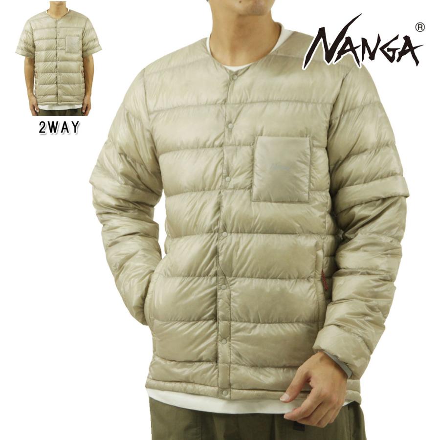 ナンガ メンズ ダウンカーディガン 正規販売店 NANGA インナーダウン ダウンTシャツ INNER DOWN DETACHABLE SLEEVE CARDIGAN DS ND2441-1A901 BEG BEIGE | NANGA
