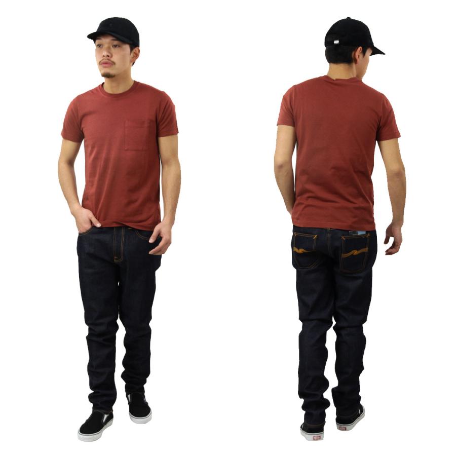 ヌーディージーンズ メンズ 半袖Tシャツ 正規販売店 Nudie Jeans クルーネック ポケT ROY CREW NECK ONE POCKET TEE BRICK 父の日 プレゼント ラッピング | Nudie Jeans | 10