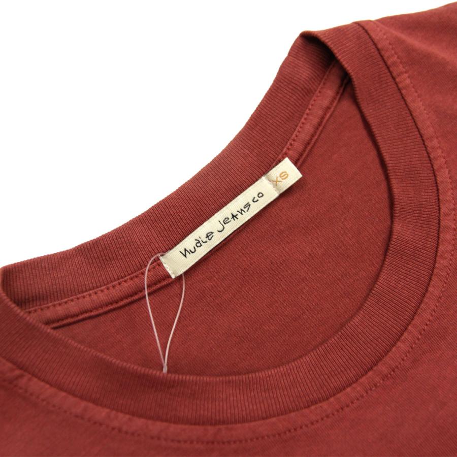 ヌーディージーンズ メンズ 半袖Tシャツ 正規販売店 Nudie Jeans クルーネック ポケT ROY CREW NECK ONE POCKET TEE BRICK 父の日 プレゼント ラッピング | Nudie Jeans | 07