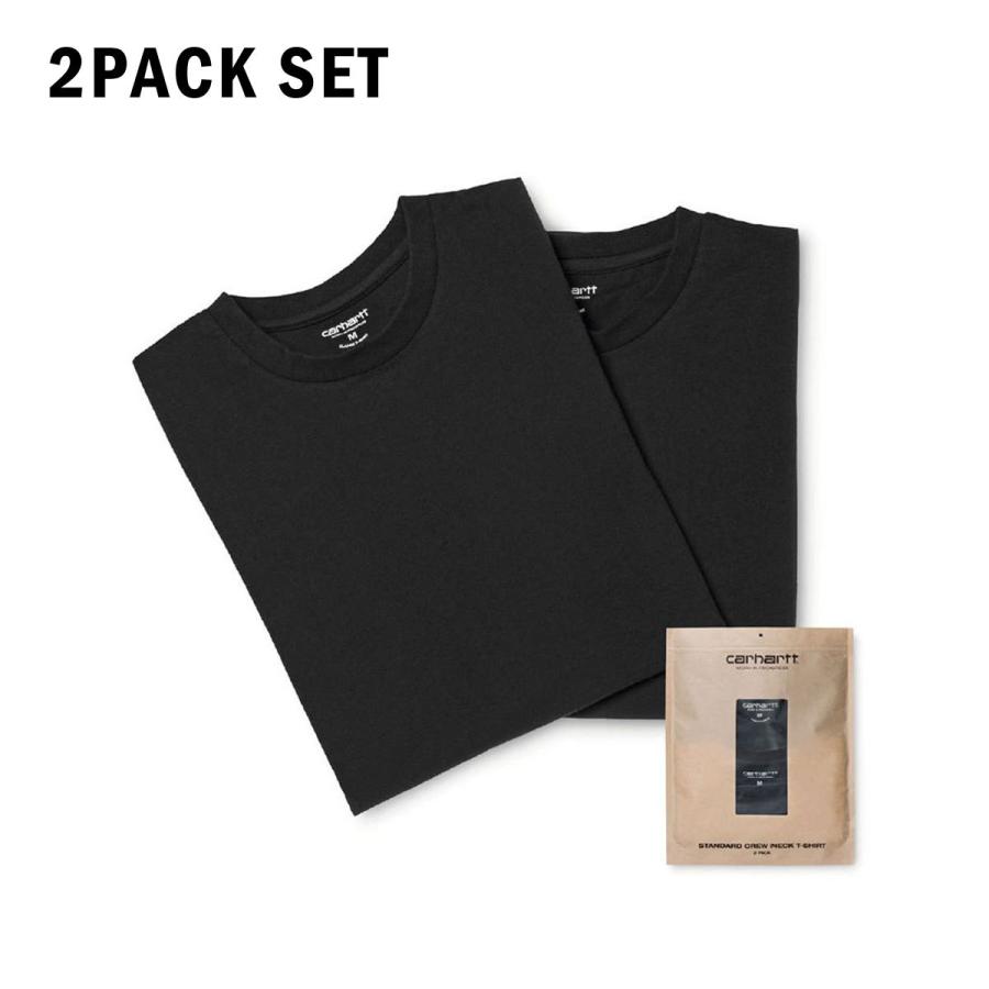 カーハート Tシャツ メンズ 正規販売店 CARHARTT WIP 半袖Tシャツ 2枚組 クルーネック STANDARD CREW NECK T-SHIRT 2 PACK BLACK + BLACK I029370 933XX | Carhartt | 04