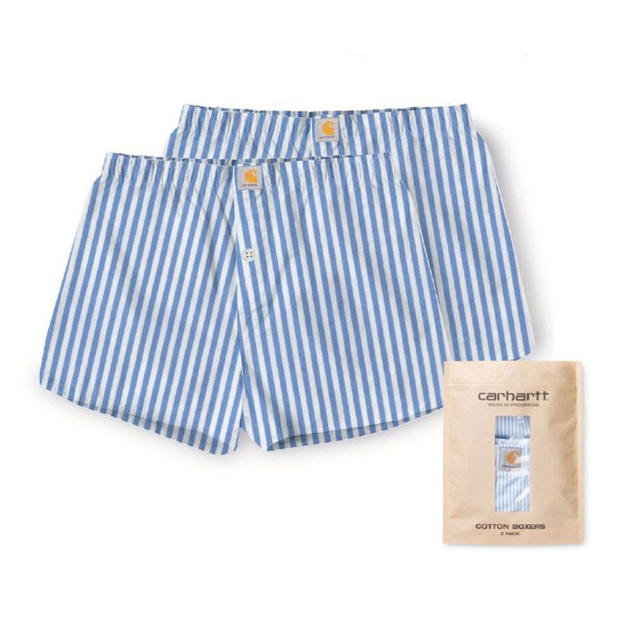 カーハート トランクス メンズ 正規販売店 CARHARTT WIP アンダーウェア 下着 トランクス COTTON BOXERS JACK STRIPE, WAVE I029372 WV｜mixon