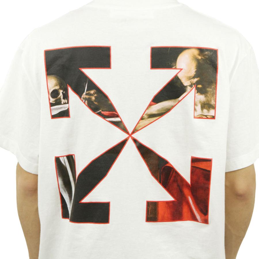 オフホワイト Tシャツ メンズ 正規品 OFF-WHITE 半袖Tシャツ バックプリント カラバッジョ CARAVAGGIO S/S OVER TEE WHITE RED OMAA038R21JER0030125｜mixon｜07