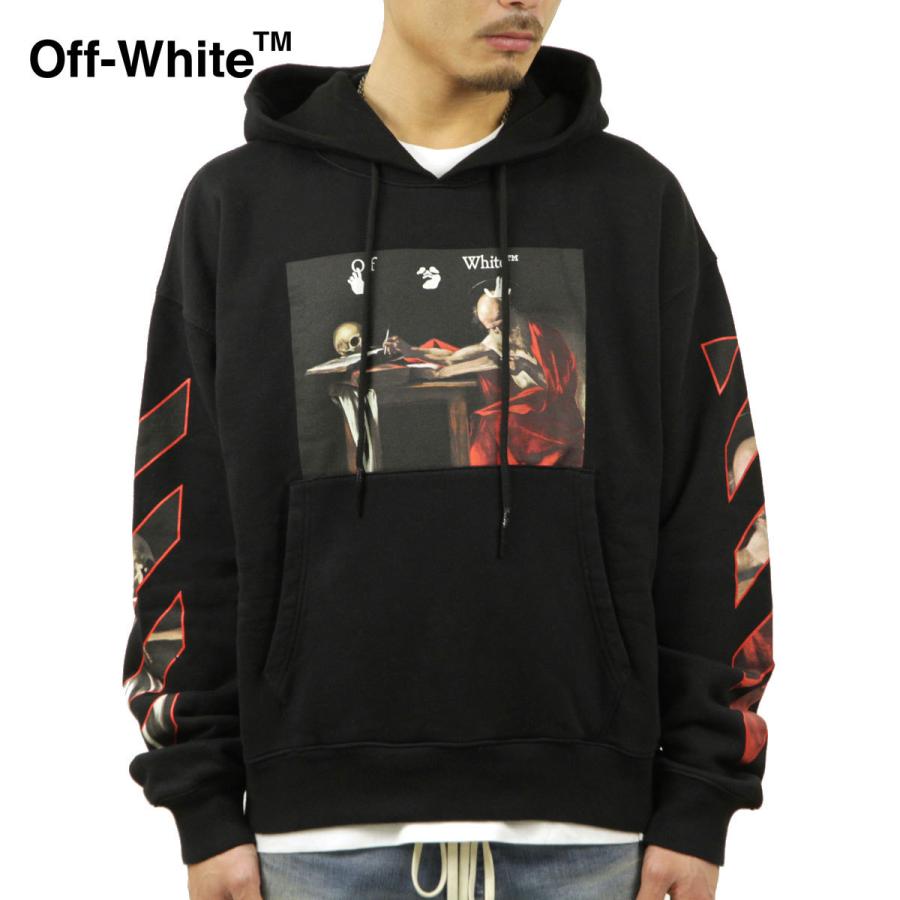 オフホワイト パーカー メンズ 正規品 OFF-WHITE プルオーバーパーカー カラバッジョ CARAVAGGIO OVER PULLOVER  HOODIE BLACK RED 1025 OMBB037R21FLE0020125 : 414719b313 :