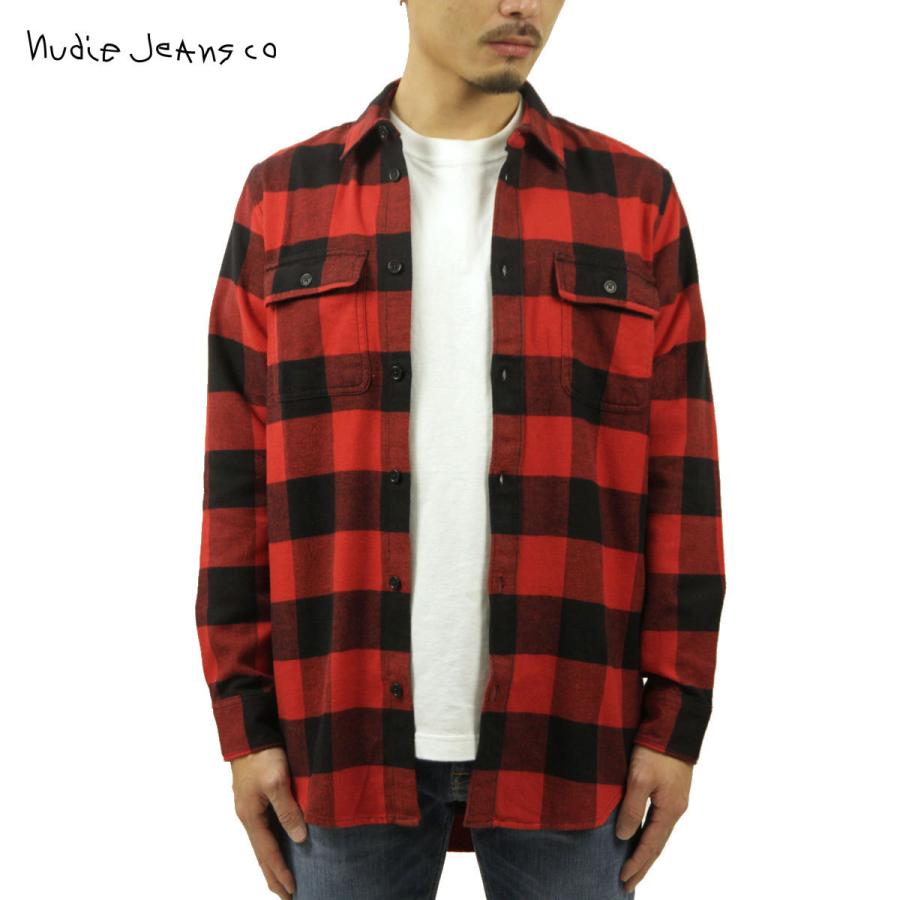 ヌーディージーンズ シャツ メンズ 正規販売店 Nudie Jeans ネルシャツ フランネルシャツ 長袖シャツ GABRIEL BUFFALO CHECK SHIRT POPPY RED R35 140665 クリスマス プレゼント ラッピング Nudie Jeans（ヌーディージーンズ） シャツ メンズ 正規販売店