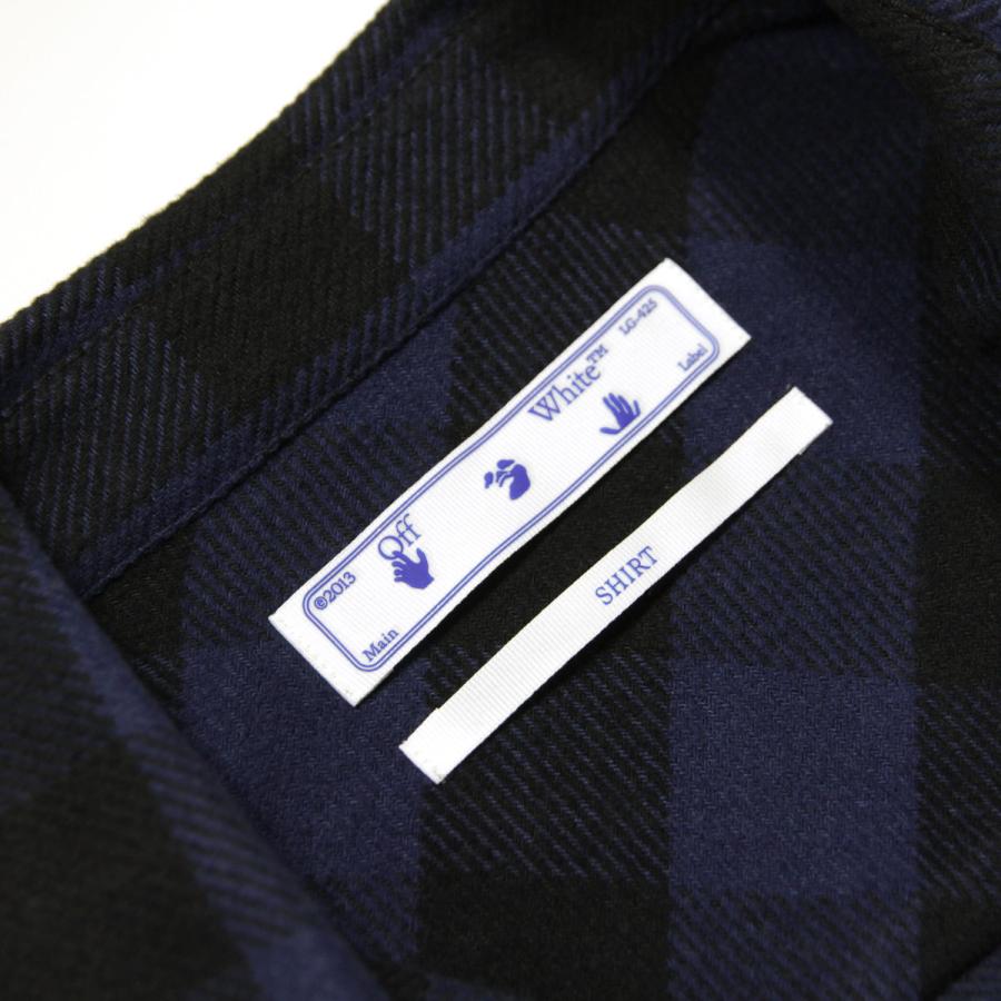 オフホワイト シャツ メンズ 正規品 OFF-WHITE 長袖シャツ フランネル