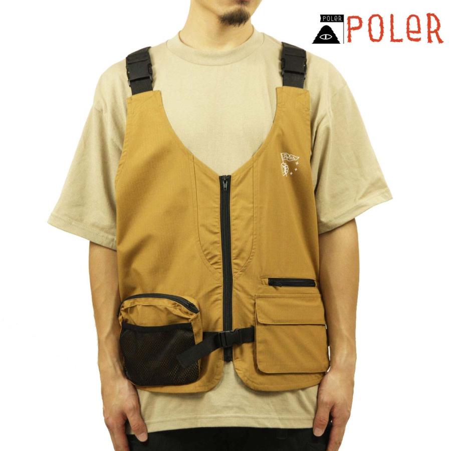 Poler フィッシングベスト 釣り アウトドア キャンプ カーキ M POLeR