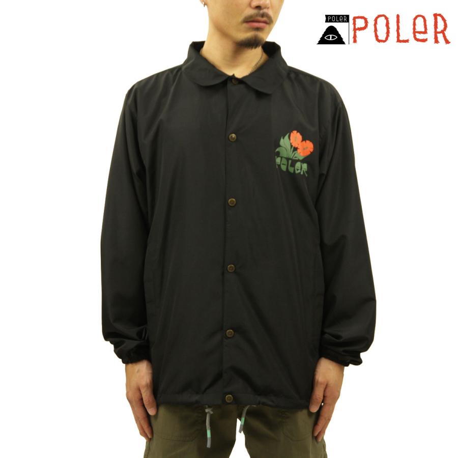 ポーラー ジャケット メンズ 正規販売店 POLER コーチジャケット SPROUTS COACHES JACKET 221APM6201 BLACK | POLeR