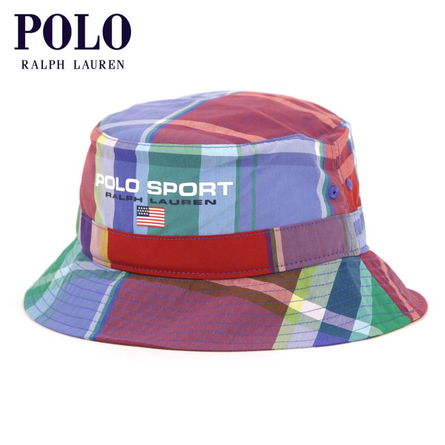 ポロ ラルフローレン 帽子 メンズ レディース 正規品 POLO RALPH LAUREN バケットハット バケハ チェック柄 POLO SPORT BUCKET HAT H221SP35 710858345001｜mixon