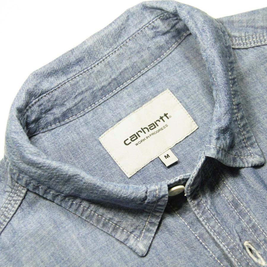 カーハート デニムシャツ メンズ 正規品 CARHARTT WIP 長袖シャツ トップス LONG SLEEVE CLINK SHIRT BLUE BLEACHED I029185 0135 | Carhartt | 08