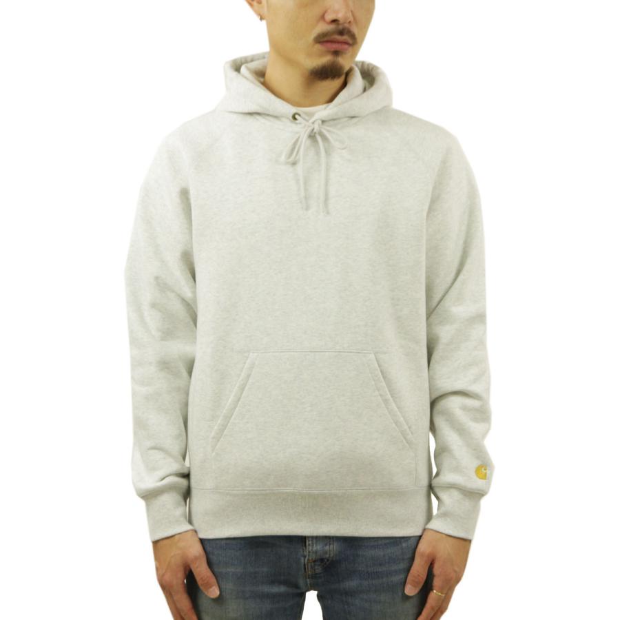 カーハート プルオーバーパーカー メンズ 正規品 CARHARTT WIP ロゴ HOODED CHASE SWEATSHIRT PULLOVER PARKA ASH HEATHER/GOLD I033661 00JXX | Carhartt | 01