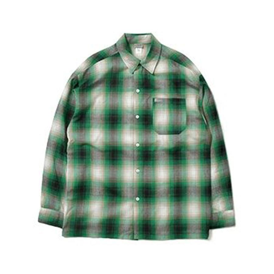 キャルトップ 長袖シャツ メンズ 正規品 CALTOP ACRYLIC OMBRE CHECK LONG SLEEVE SHIRTS カルトップ チェックシャツ ネルシャツ 2000LS GREEN / WHITE |  | 04