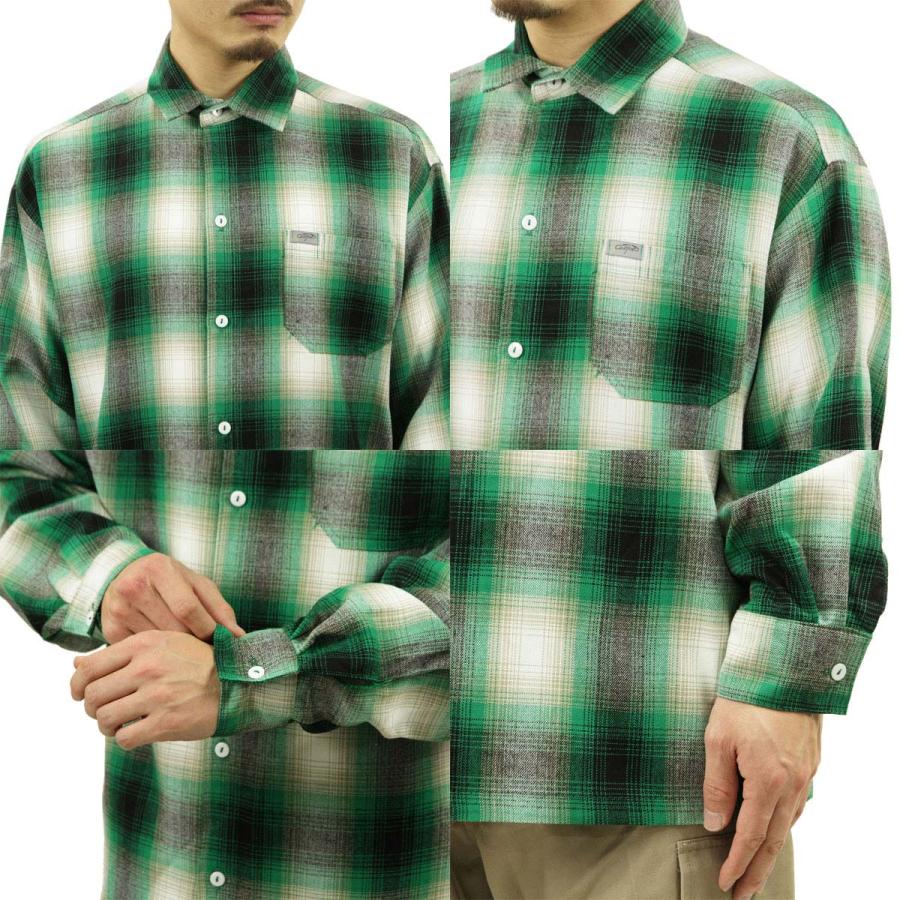 キャルトップ 長袖シャツ メンズ 正規品 CALTOP ACRYLIC OMBRE CHECK LONG SLEEVE SHIRTS カルトップ チェックシャツ ネルシャツ 2000LS GREEN / WHITE |  | 05