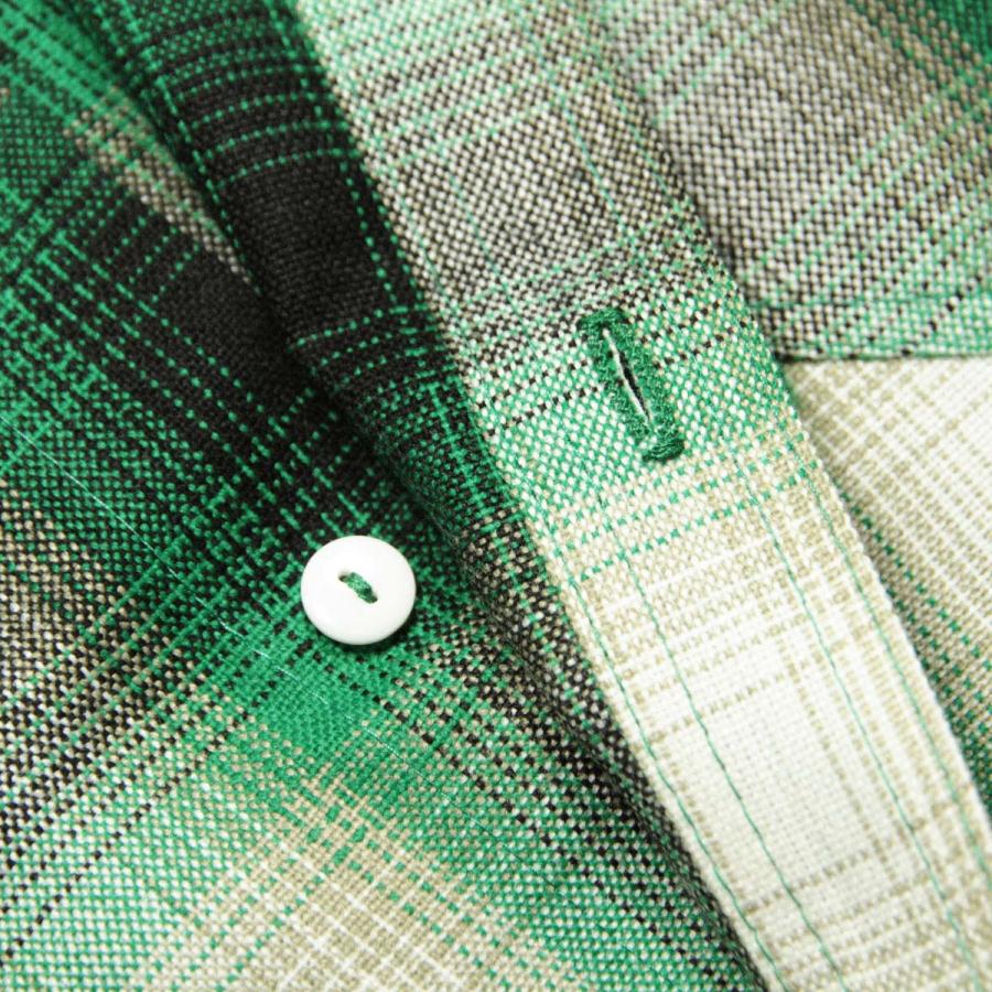 キャルトップ 長袖シャツ メンズ 正規品 CALTOP ACRYLIC OMBRE CHECK LONG SLEEVE SHIRTS カルトップ チェックシャツ ネルシャツ 2000LS GREEN / WHITE |  | 07