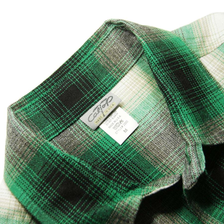 キャルトップ 長袖シャツ メンズ 正規品 CALTOP ACRYLIC OMBRE CHECK LONG SLEEVE SHIRTS カルトップ チェックシャツ ネルシャツ 2000LS GREEN / WHITE |  | 08